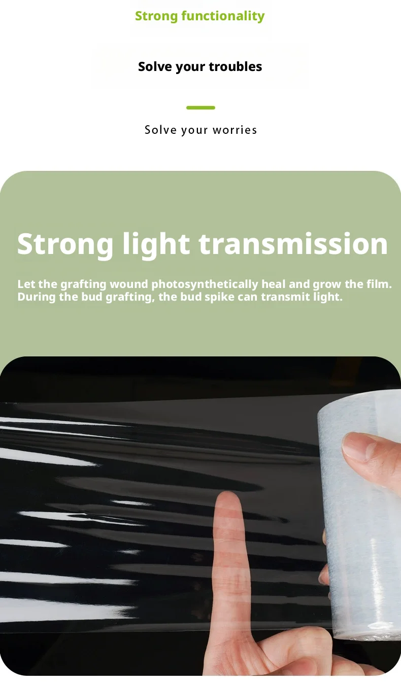 200M PE Grafting Tape Film Self-adhesive for Fruit Tree Nursery Plants Seedlings Vine Floristry Tomato Grafting Supplies Stretch