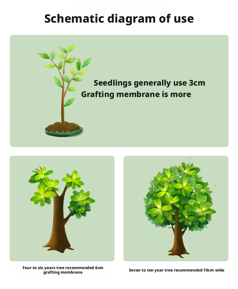 200M PE Grafting Tape Film Self-adhesive for Fruit Tree Nursery Plants Seedlings Vine Floristry Tomato Grafting Supplies Stretch