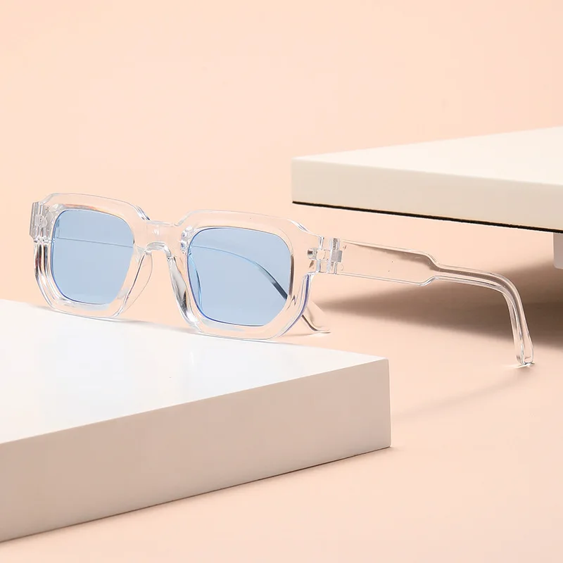6PCS/Set Women Vintage Rectangle Frame Sunglasses Fashion Retro Sun Glasses Luxury Brand Design Glasses Eyewear Men Goggle