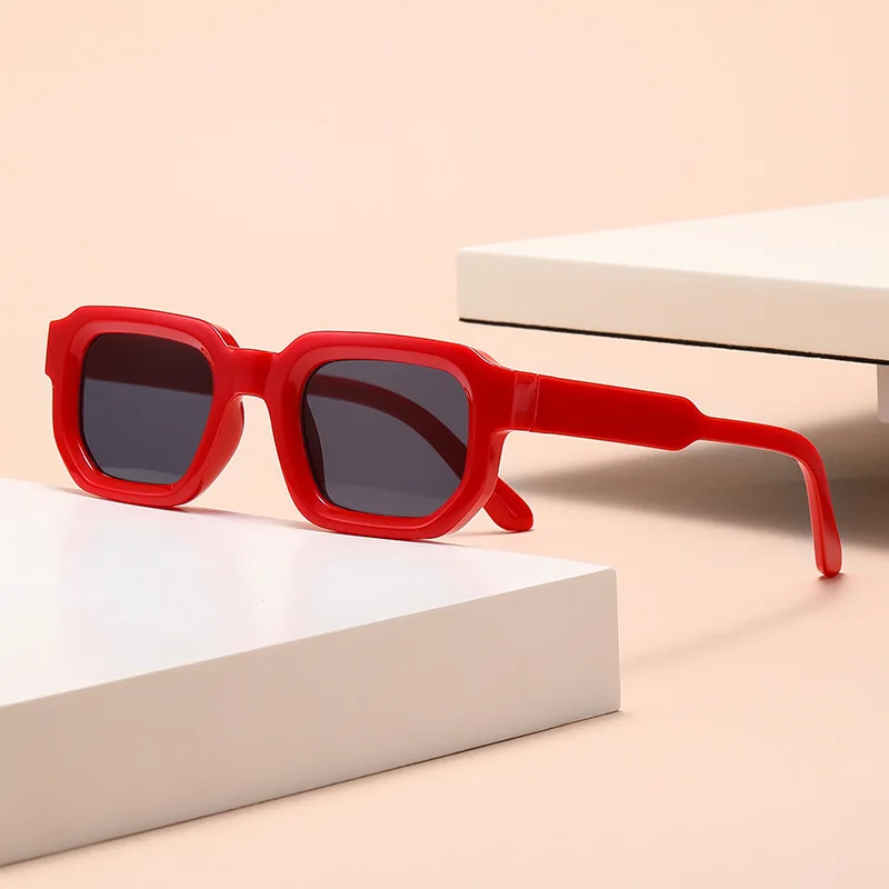 6PCS/Set Women Vintage Rectangle Frame Sunglasses Fashion Retro Sun Glasses Luxury Brand Design Glasses Eyewear Men Goggle