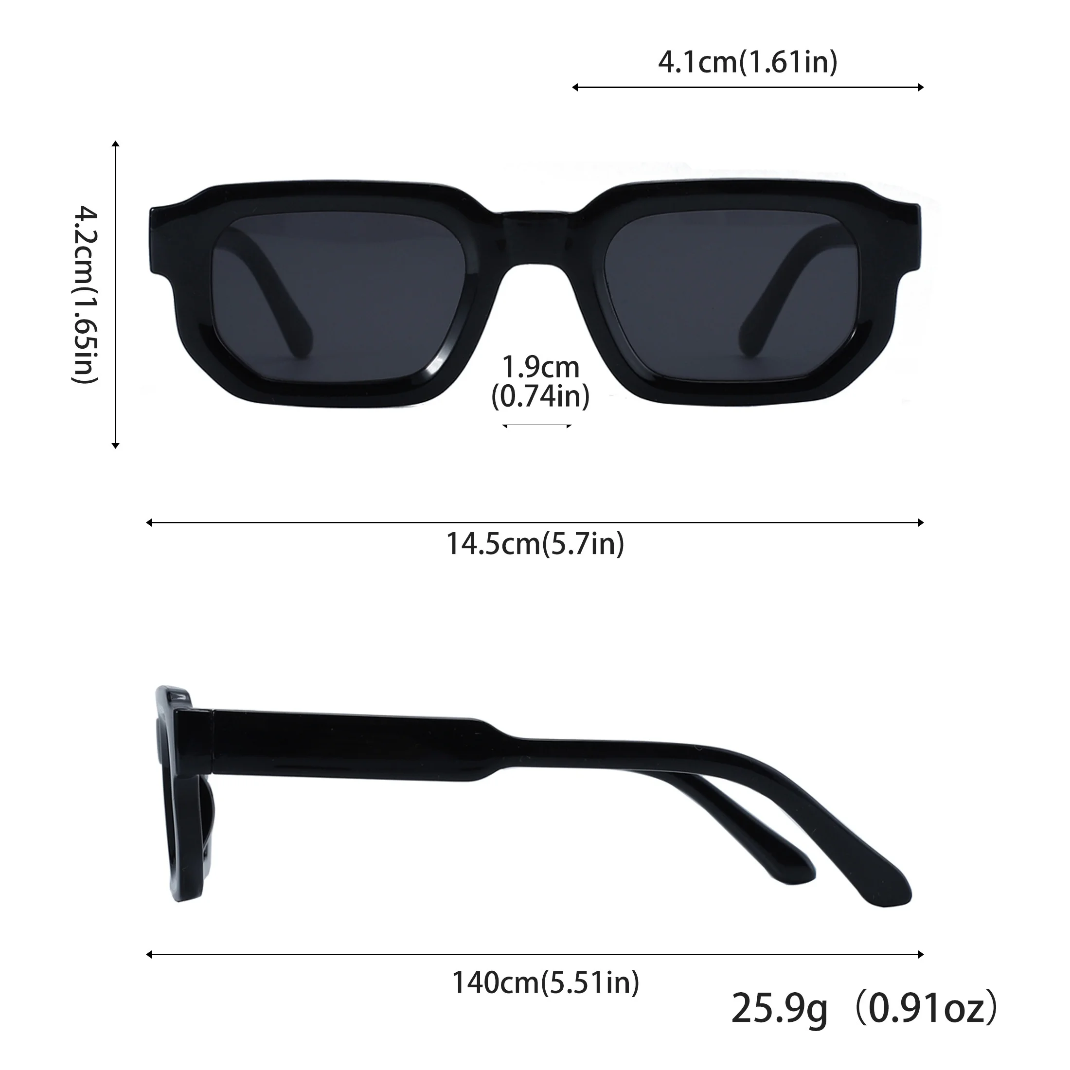 6PCS/Set Women Vintage Rectangle Frame Sunglasses Fashion Retro Sun Glasses Luxury Brand Design Glasses Eyewear Men Goggle