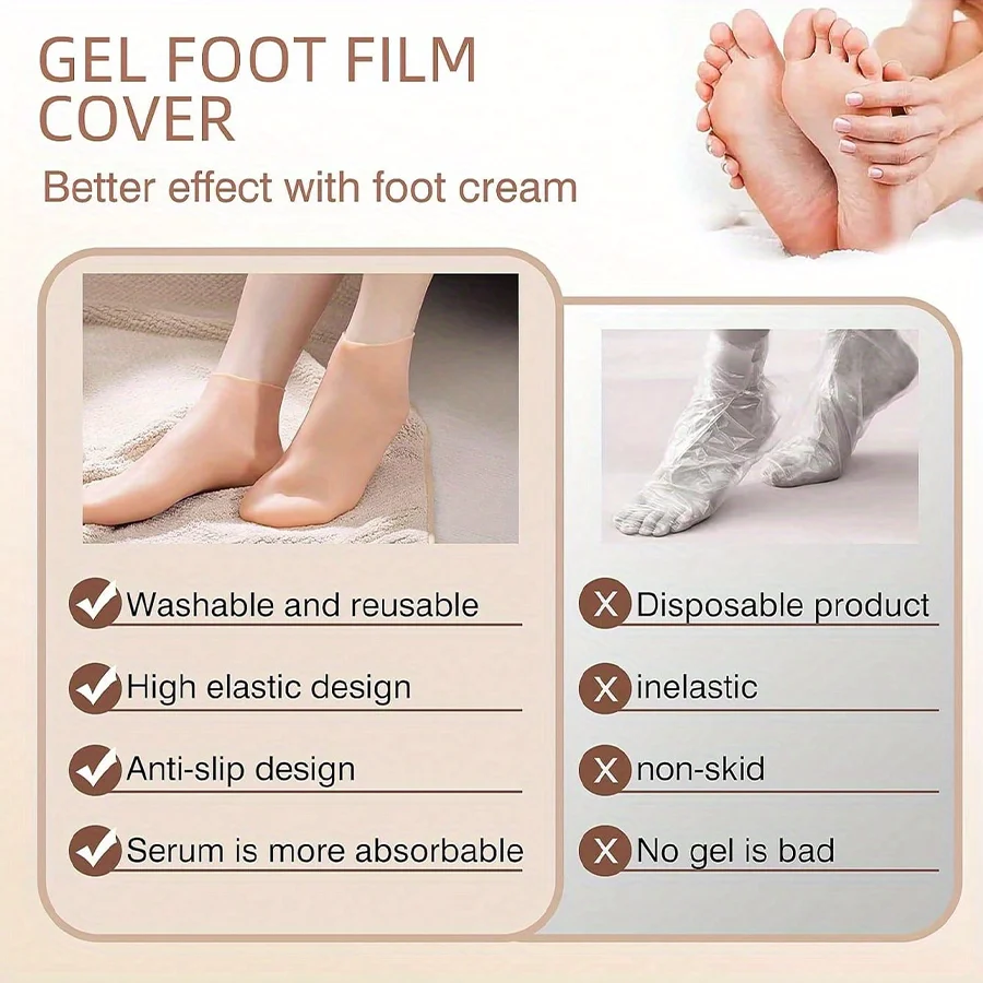 Moisturizing Foot Socks,Silicone Socks for Dry Cracked Feet Women's Foot Socks for Moisturizing,Featuring Massage