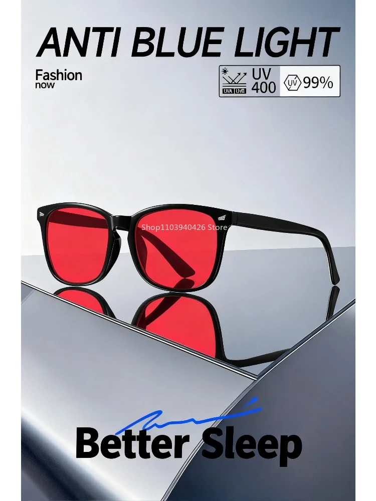 Blue Light Glasses Men Sleep Glasses For Blue Light Blocking Red Lens For Computer Gaming Reduce Eyestrain Bluelight Glasses