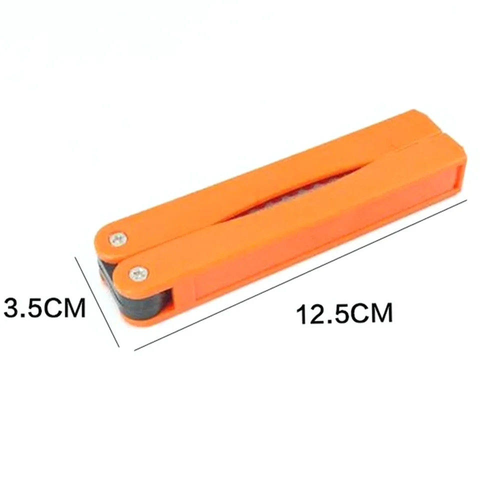 1PCS Portable Folding Pocket Knife Sharpener, Portable Double Sided Diamond Sharpening Stone Outdoor Sharpening Whetstone