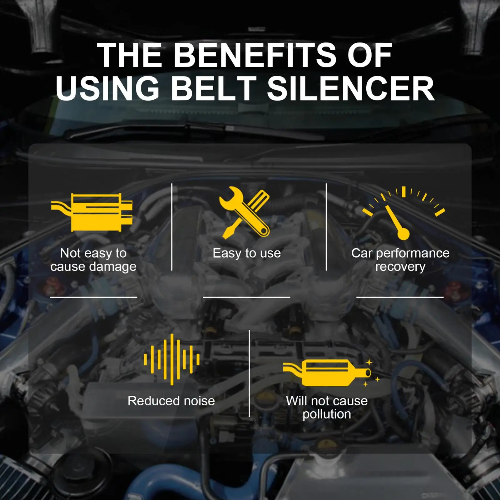 100ml Car Belt Noise Spray Prolongs Belt Life Engine Belt Silencers Spray-On Dressing Noise Lubrication Protection Friction