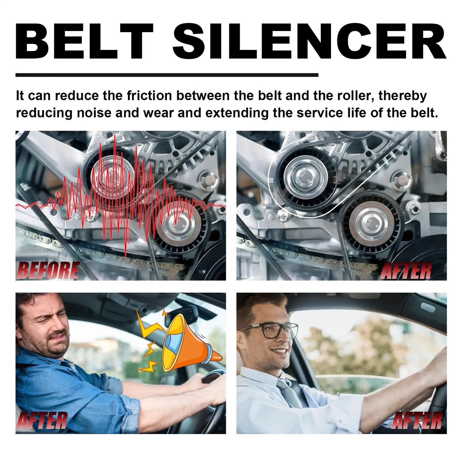 100ml Car Belt Noise Spray Prolongs Belt Life Engine Belt Silencers Spray-On Dressing Noise Lubrication Protection Friction