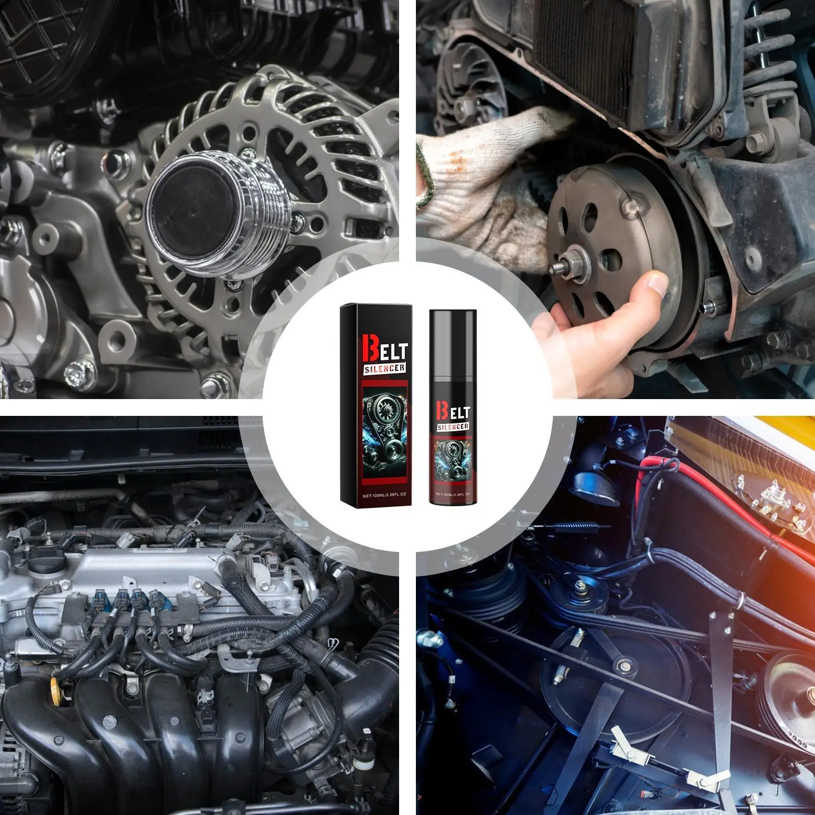 100ml Car Belt Noise Spray Prolongs Belt Life Engine Belt Silencers Spray-On Dressing Noise Lubrication Protection Friction