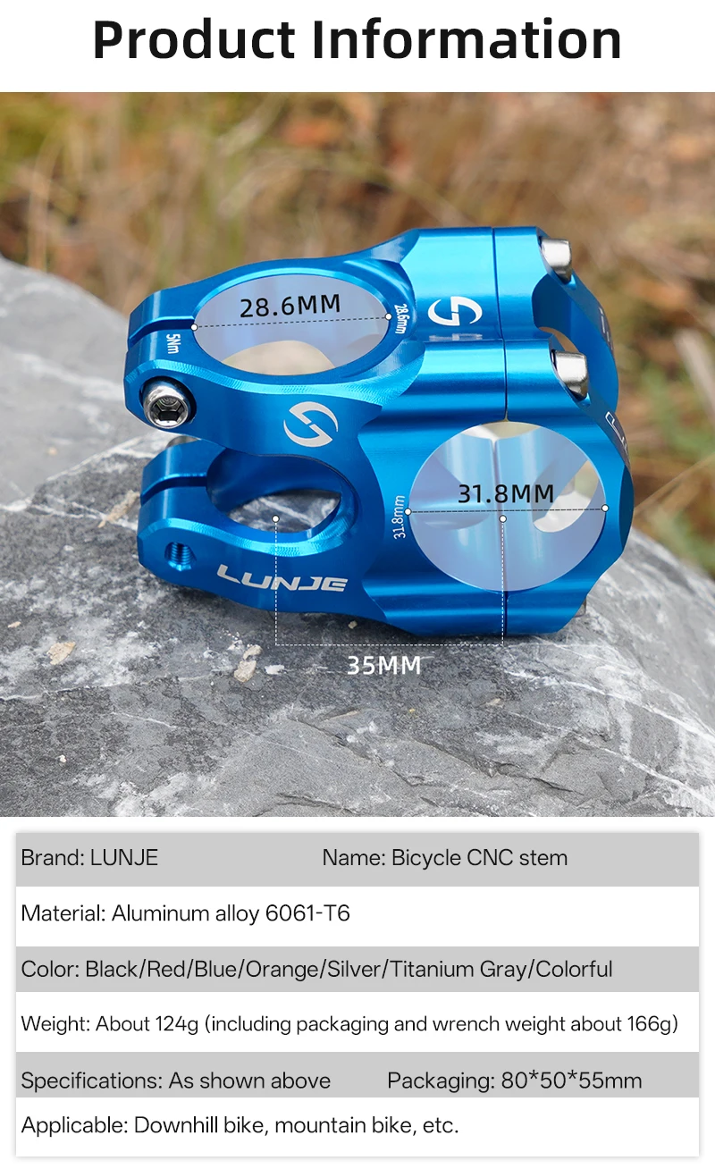 CNC Mountain Bike Stem 31.8mm MTB Road Bicycle Short Power Aluminum Alloy High Strength Climbing Riser