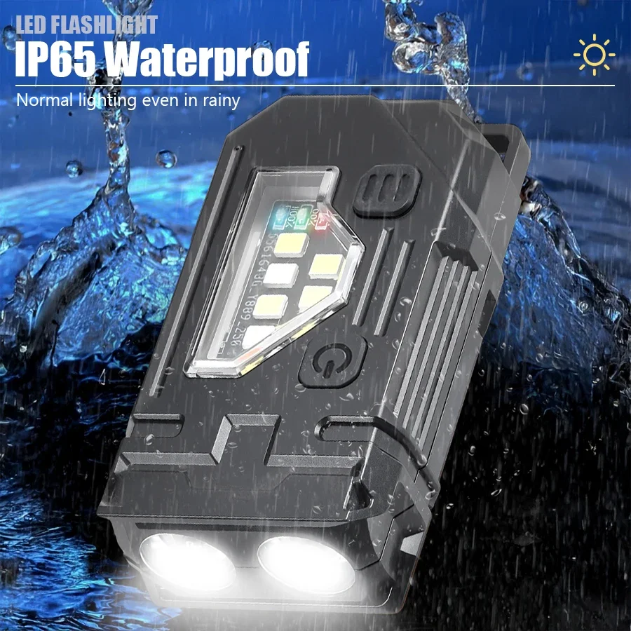 Mini COB LED Flashlight USB C Rechargeable Powerful Work Light with Clip Magnet Waterproof EDC Camping Walking Pocket Lamp