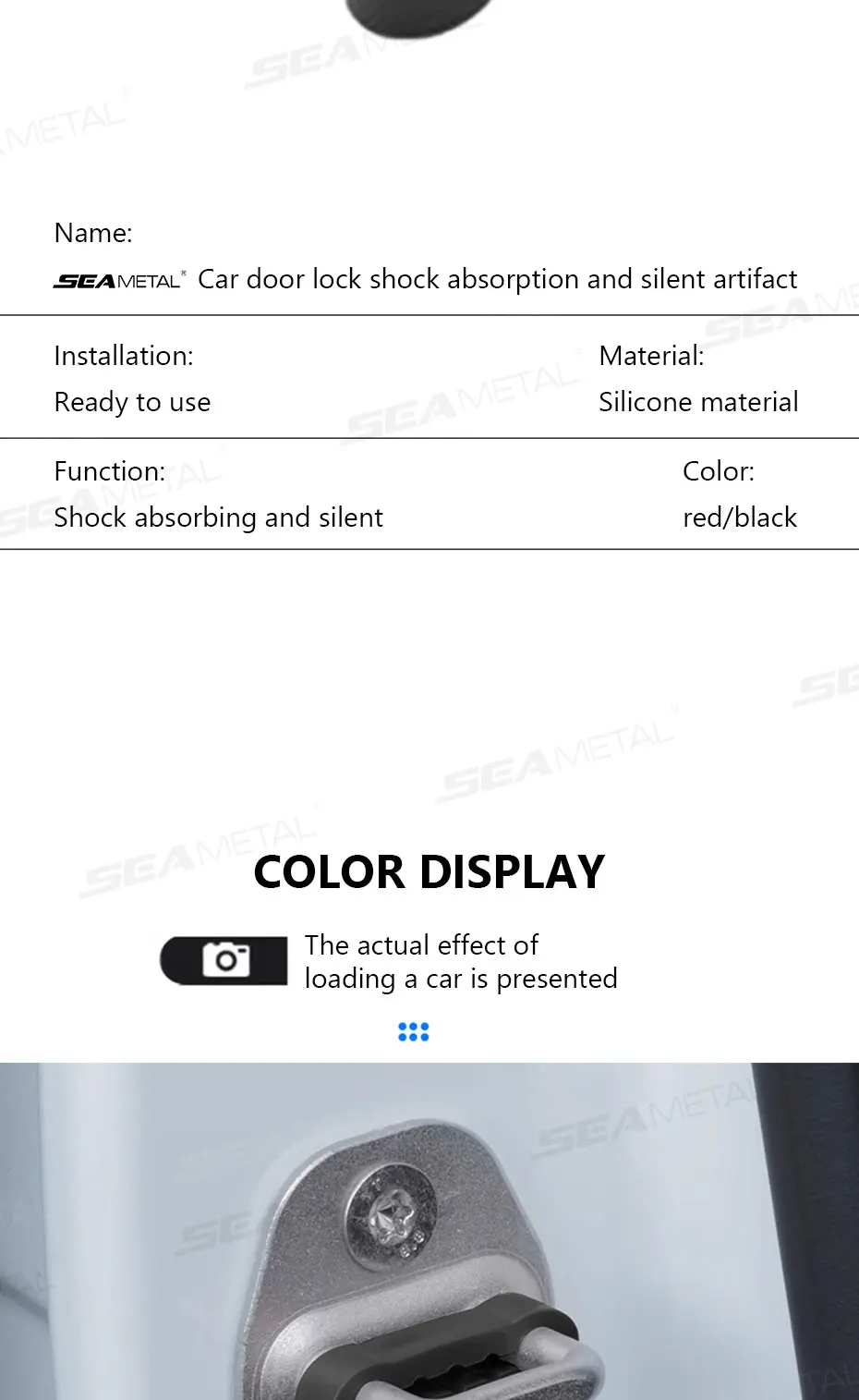 SEAMETAL Car Door Shock Absorber Universal Car Door Buckle Soundproof Deadener Damper Cushion Anti-Vibration Buffer Pad