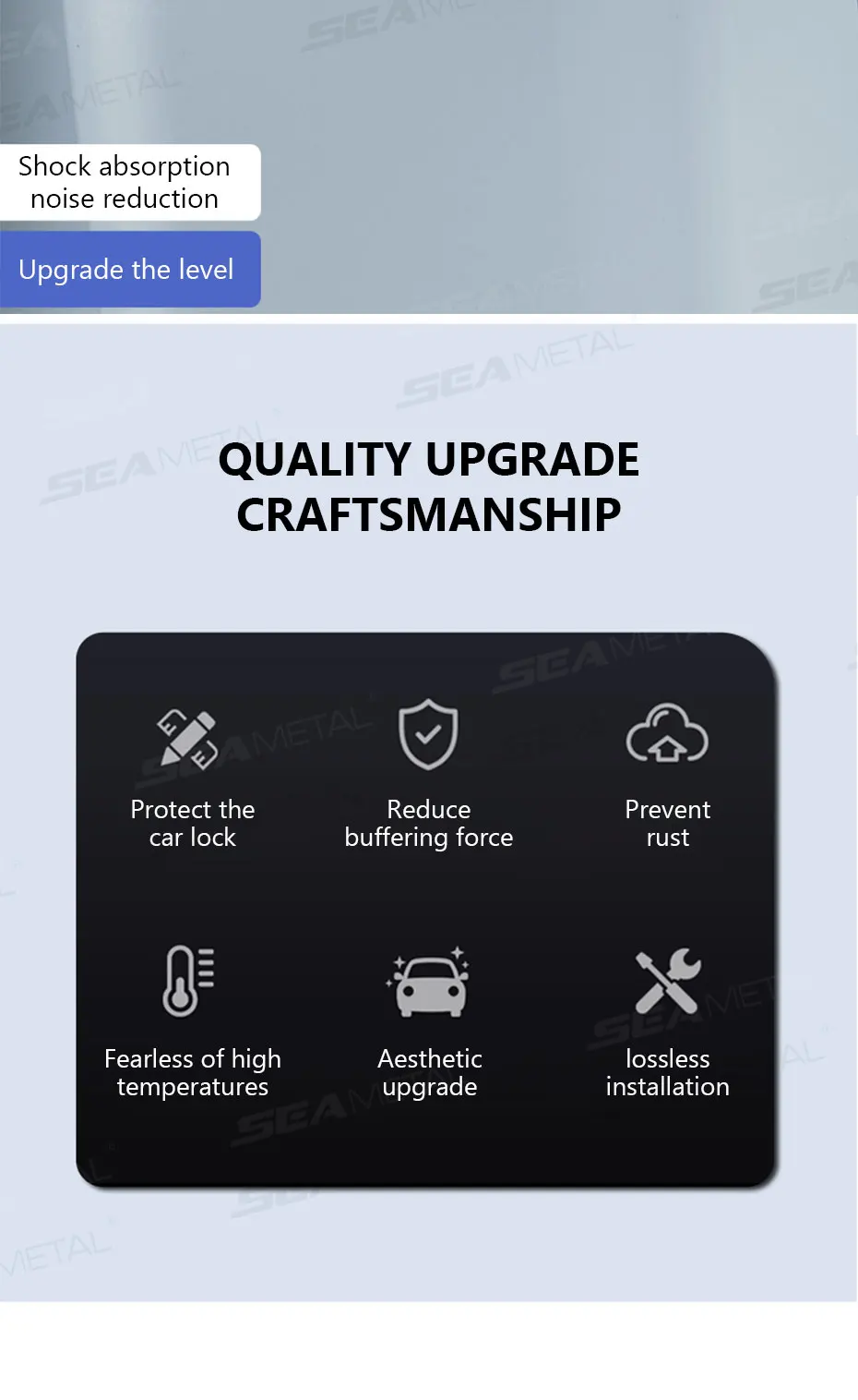 SEAMETAL Car Door Shock Absorber Universal Car Door Buckle Soundproof Deadener Damper Cushion Anti-Vibration Buffer Pad
