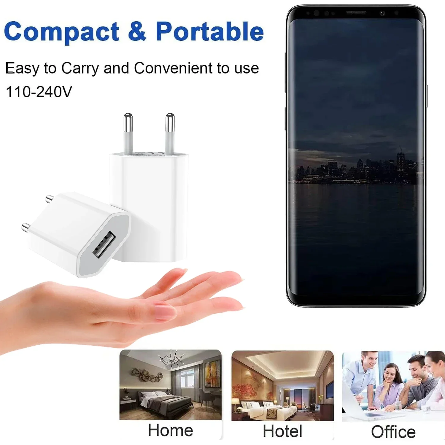 1-5Pcs Universal 5V EU Plug USB Home Travel Mobile Phone Charger For Samsung Xiaomi Redmi Huawei Charger Power Wall Adapter