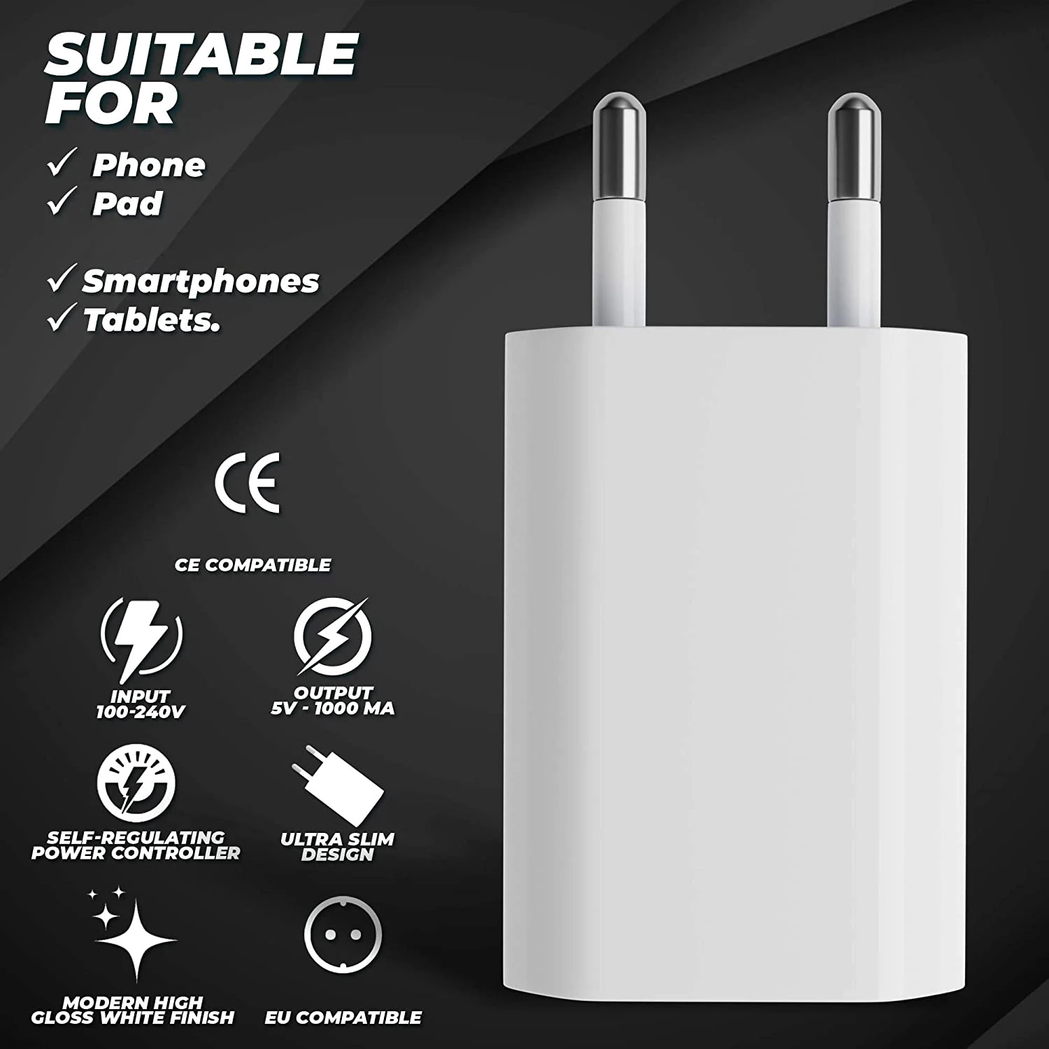 1-5Pcs Universal 5V EU Plug USB Home Travel Mobile Phone Charger For Samsung Xiaomi Redmi Huawei Charger Power Wall Adapter