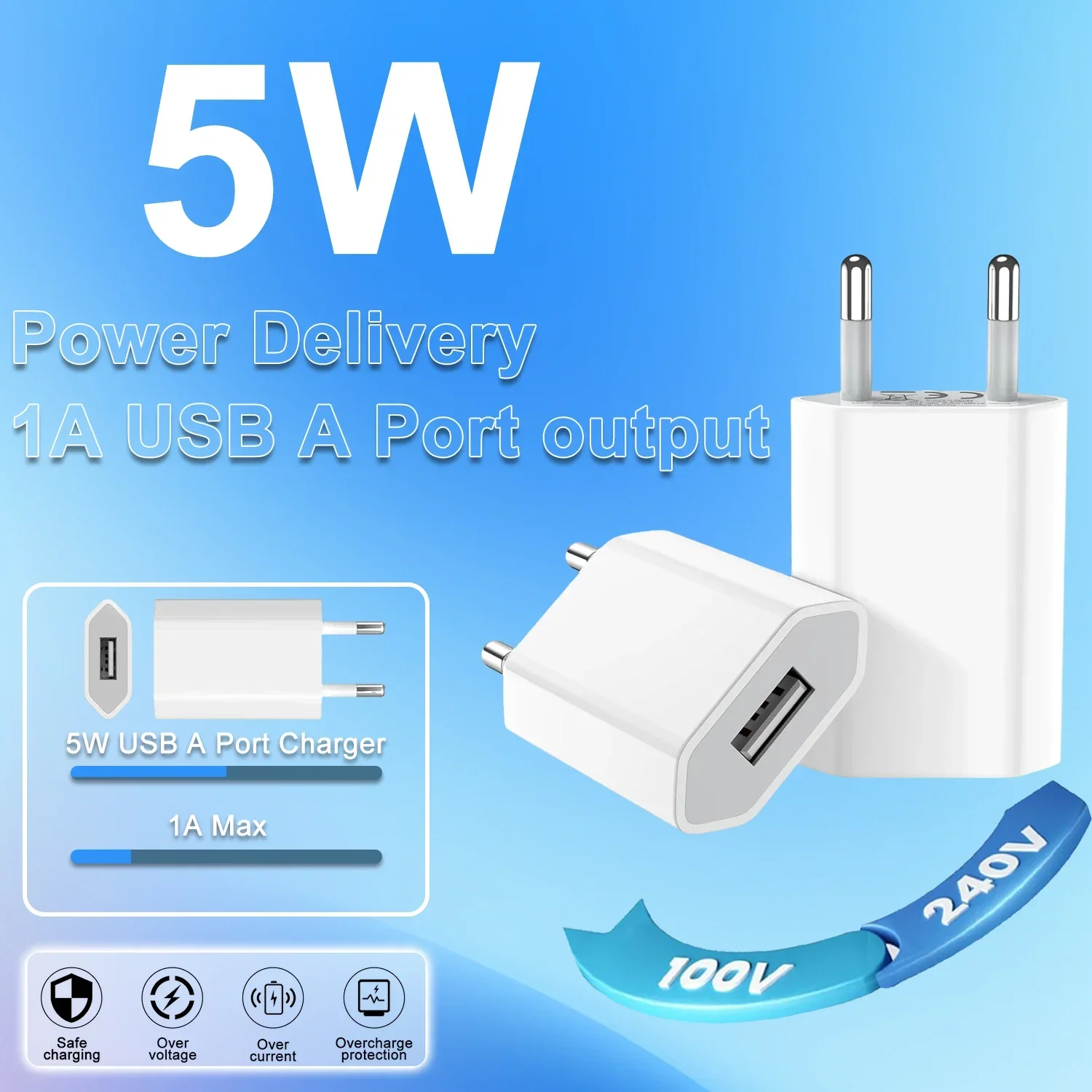 1-5Pcs Universal 5V EU Plug USB Home Travel Mobile Phone Charger For Samsung Xiaomi Redmi Huawei Charger Power Wall Adapter