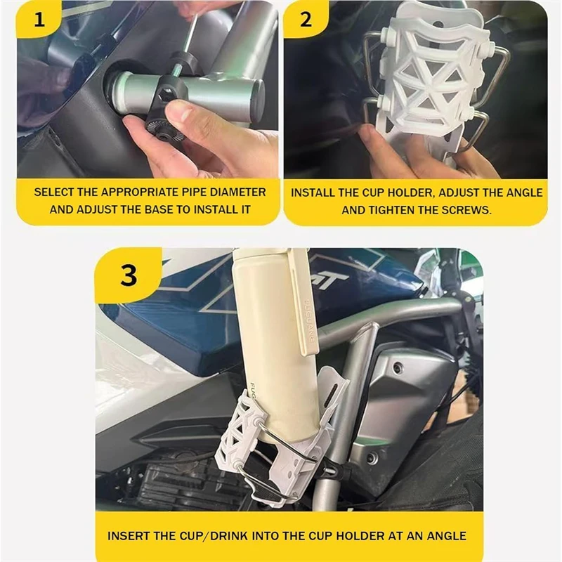 1 PCS 360 Degree Adjustable Bike Motorcycle Handlebar Cup Holder Cage For Water Bottle MTB Road Cycling ADV Motorbike Mount