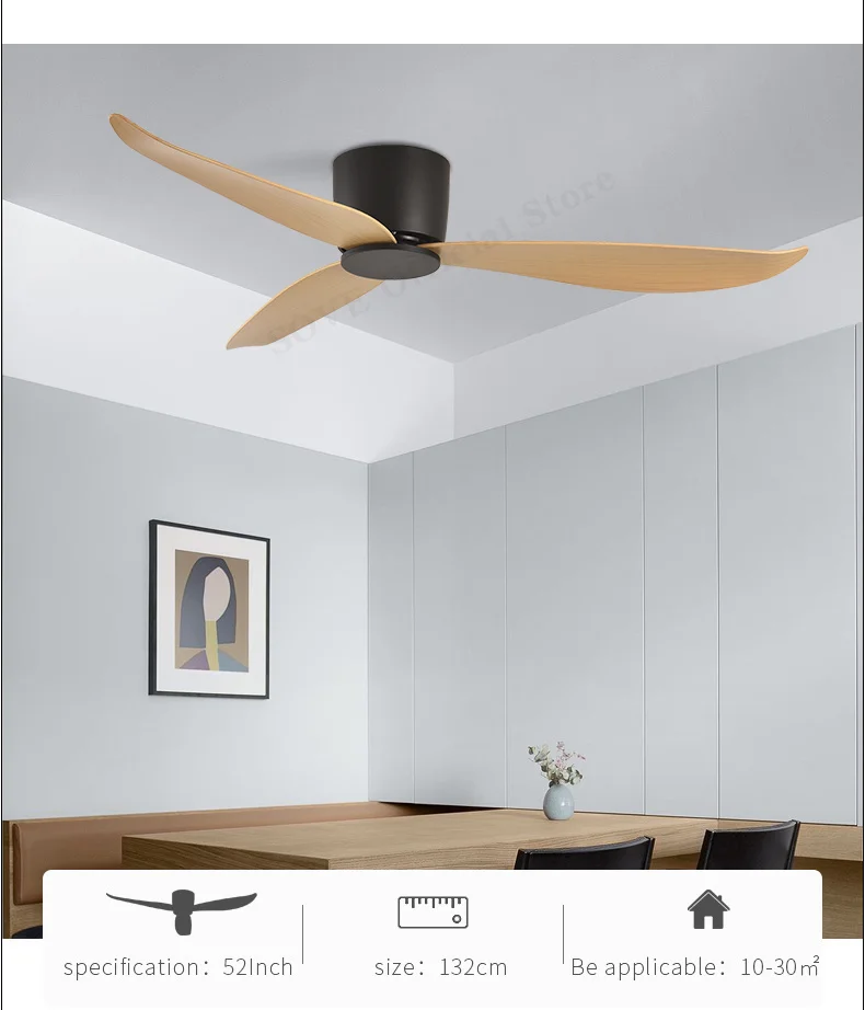 SOVE Low Floor Modern BLDC Ceiling Fan with Remote Control Household Use Ventilation Fan Motor Electric Fan Decorative Fans