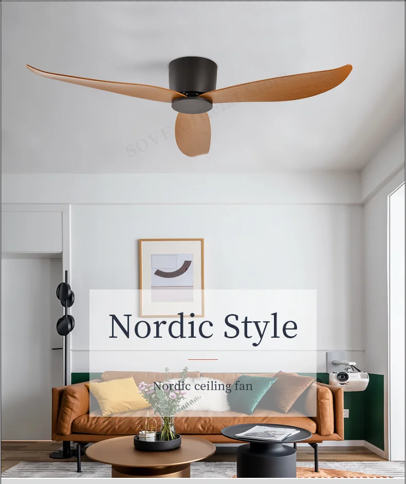 SOVE Low Floor Modern BLDC Ceiling Fan with Remote Control Household Use Ventilation Fan Motor Electric Fan Decorative Fans