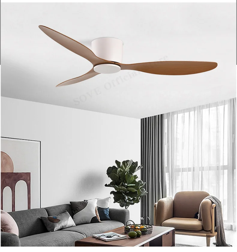 SOVE Low Floor Modern BLDC Ceiling Fan with Remote Control Household Use Ventilation Fan Motor Electric Fan Decorative Fans
