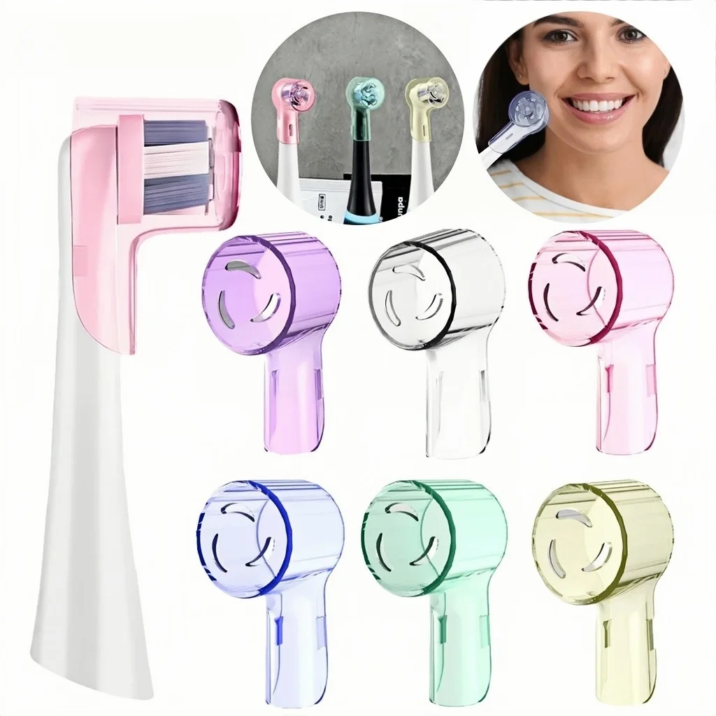 2-8Pcs Colors Toothbrush Dustproof Covers Caps Compatible with Braun Oral B & iO Series Electric Toothbrush Head Protector