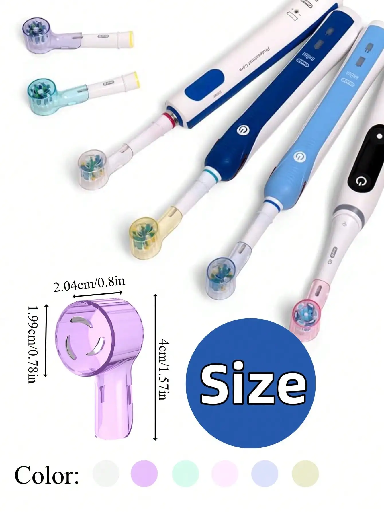 2-8Pcs Colors Toothbrush Dustproof Covers Caps Compatible with Braun Oral B & iO Series Electric Toothbrush Head Protector