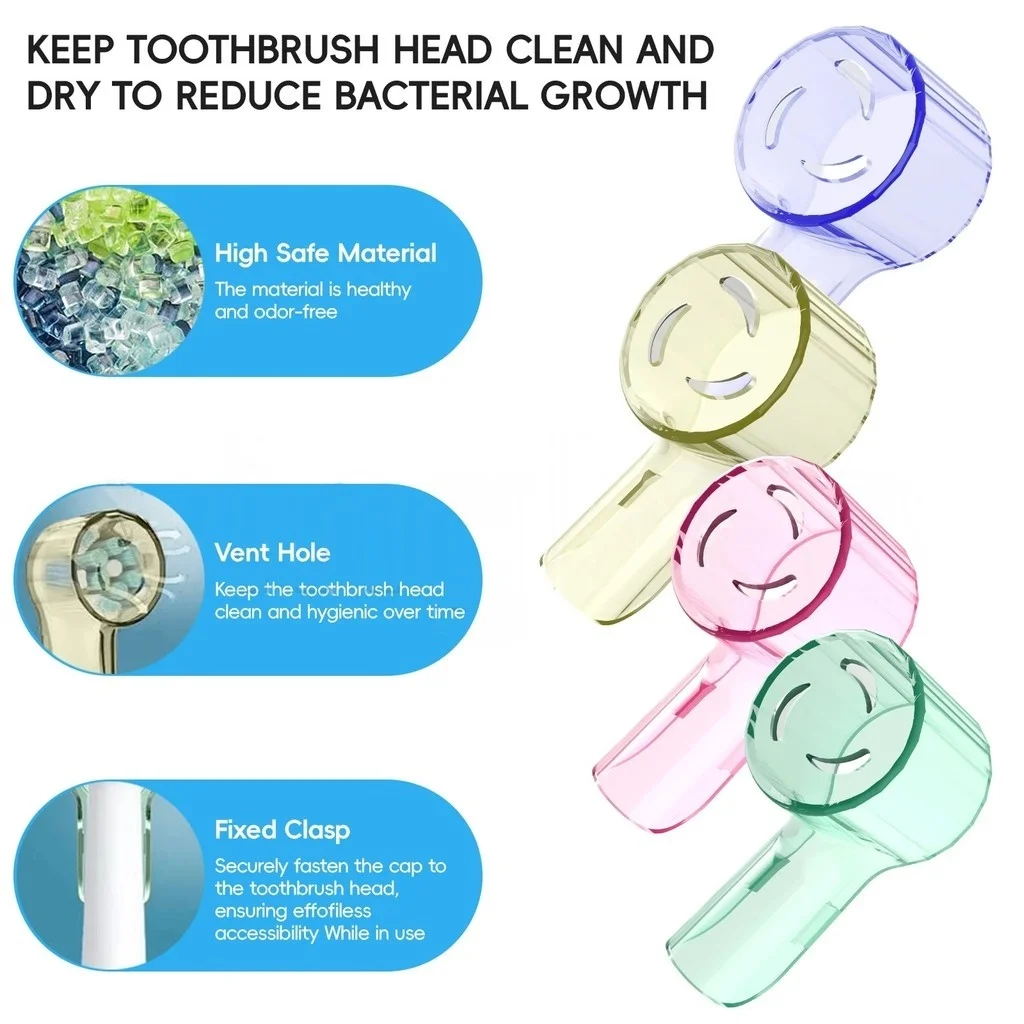 2-8Pcs Colors Toothbrush Dustproof Covers Caps Compatible with Braun Oral B & iO Series Electric Toothbrush Head Protector