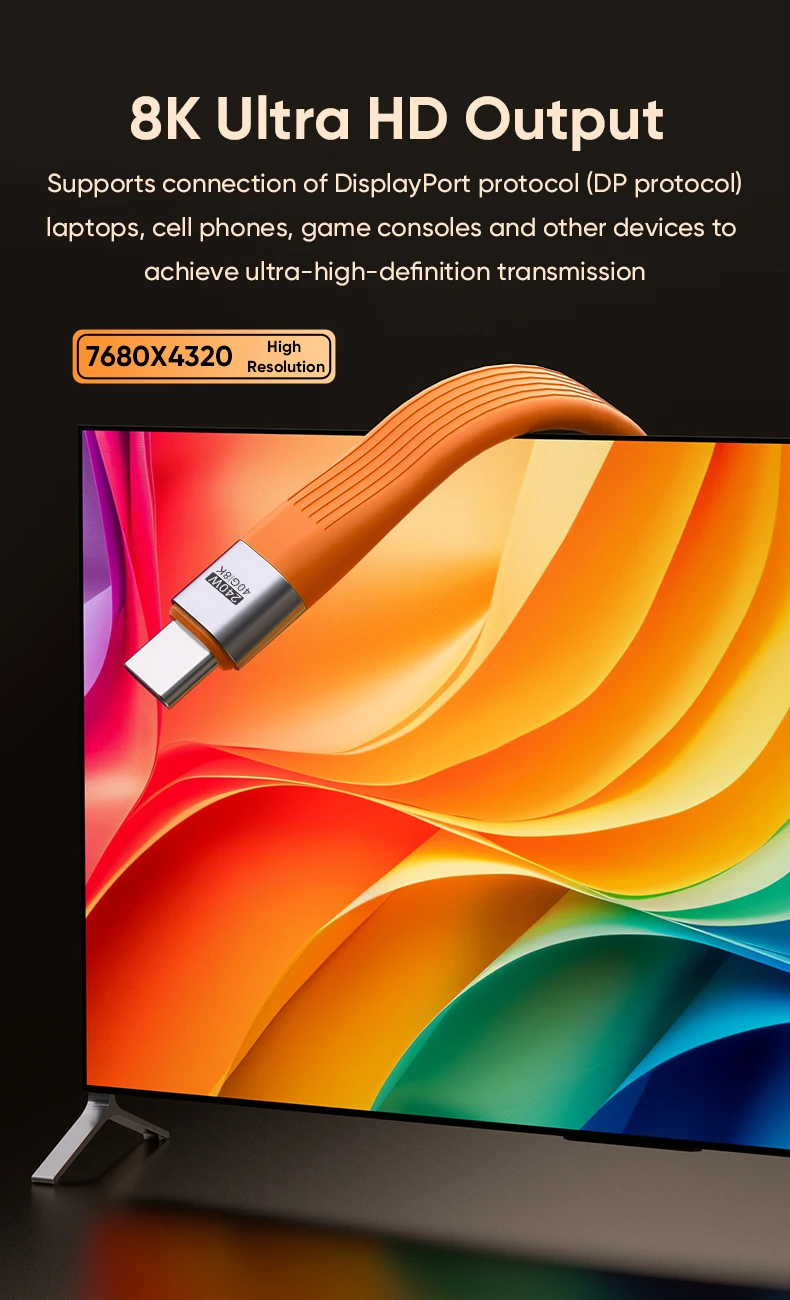 USB-C to Type-C 240W USB4.0 40Gbps Cable Keychain PD3.1 5A 8K@60Hz Data Cord For TV Laptop Tablet MacBook Video Transmission﻿