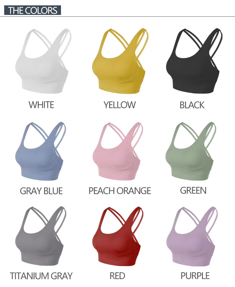 SOISOU Nylon Top Women Bra Sexy Top Woman Breathable Underwear Women Fitness Yoga Sports Bra For Women Gym 30 Colors