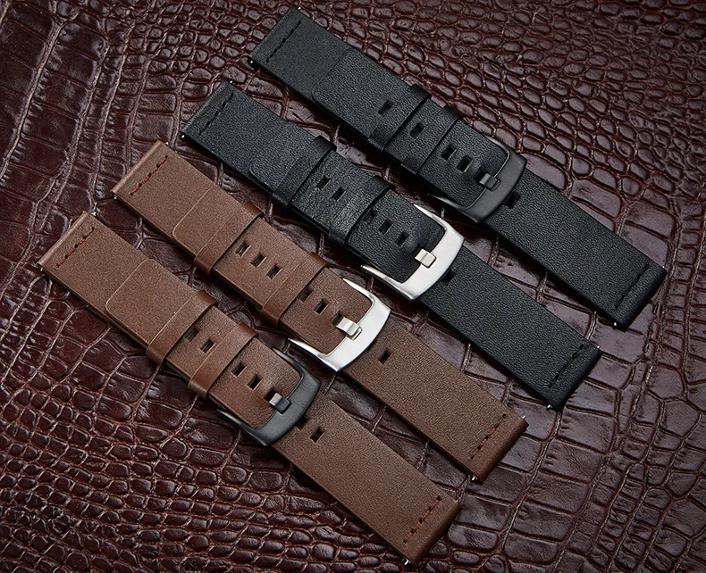 22mm 20mm High Quality Leather Watchband for Samsung Galaxy Watch 6Classic 43mm 47mm 7 6 5 4 40/44mm 5Pro 18mm Strap Quick 24mm