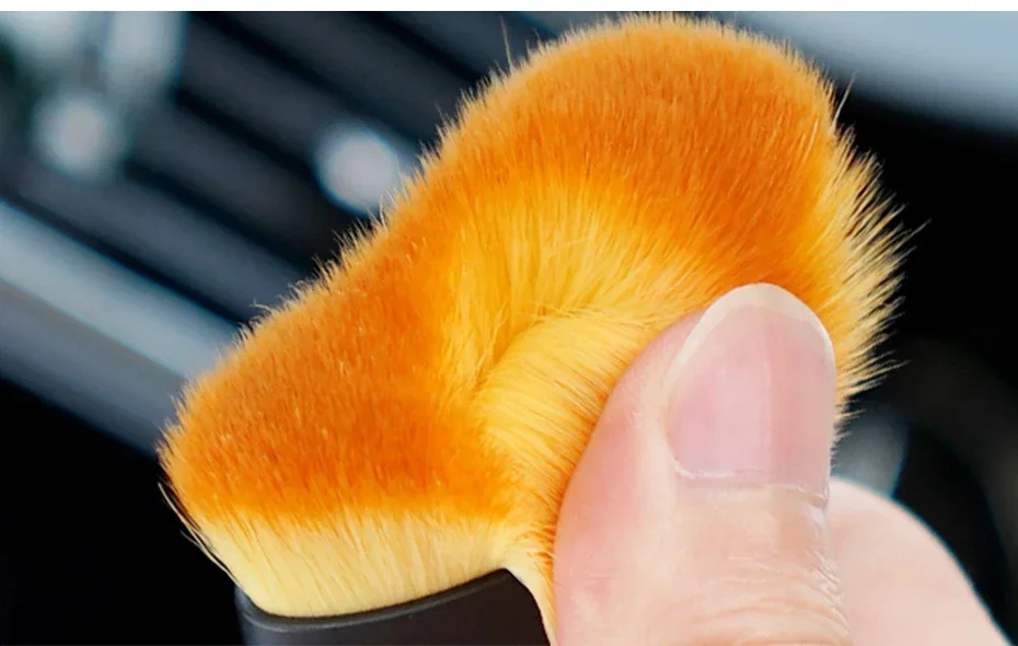 Car Interior Cleaning Brush Conditioner Air Outlet Soft Fur Clean Brushes with Shells Crevice Dust Removal Detailing Brush Tools