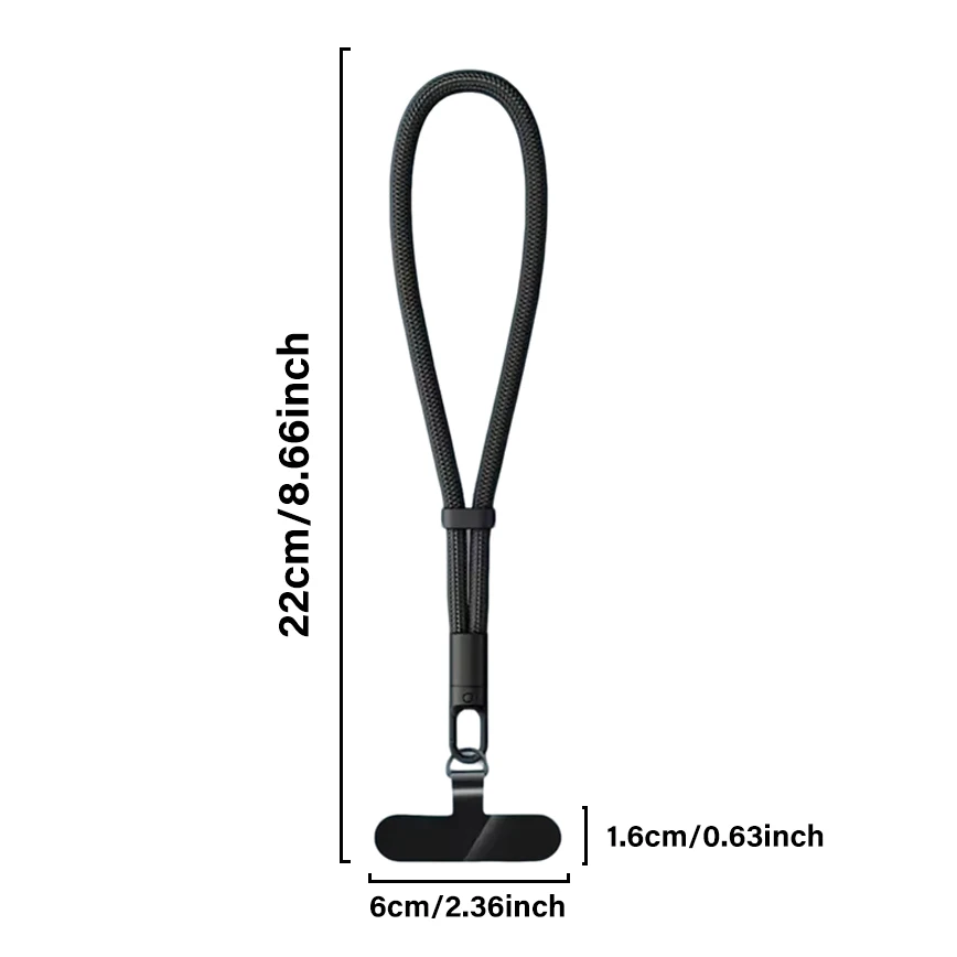 Universal Adjustable Mobile Phone Lanyard Short Wrist Strap with Self-locking Anti-drop Design Durable Polyester Phone Strap