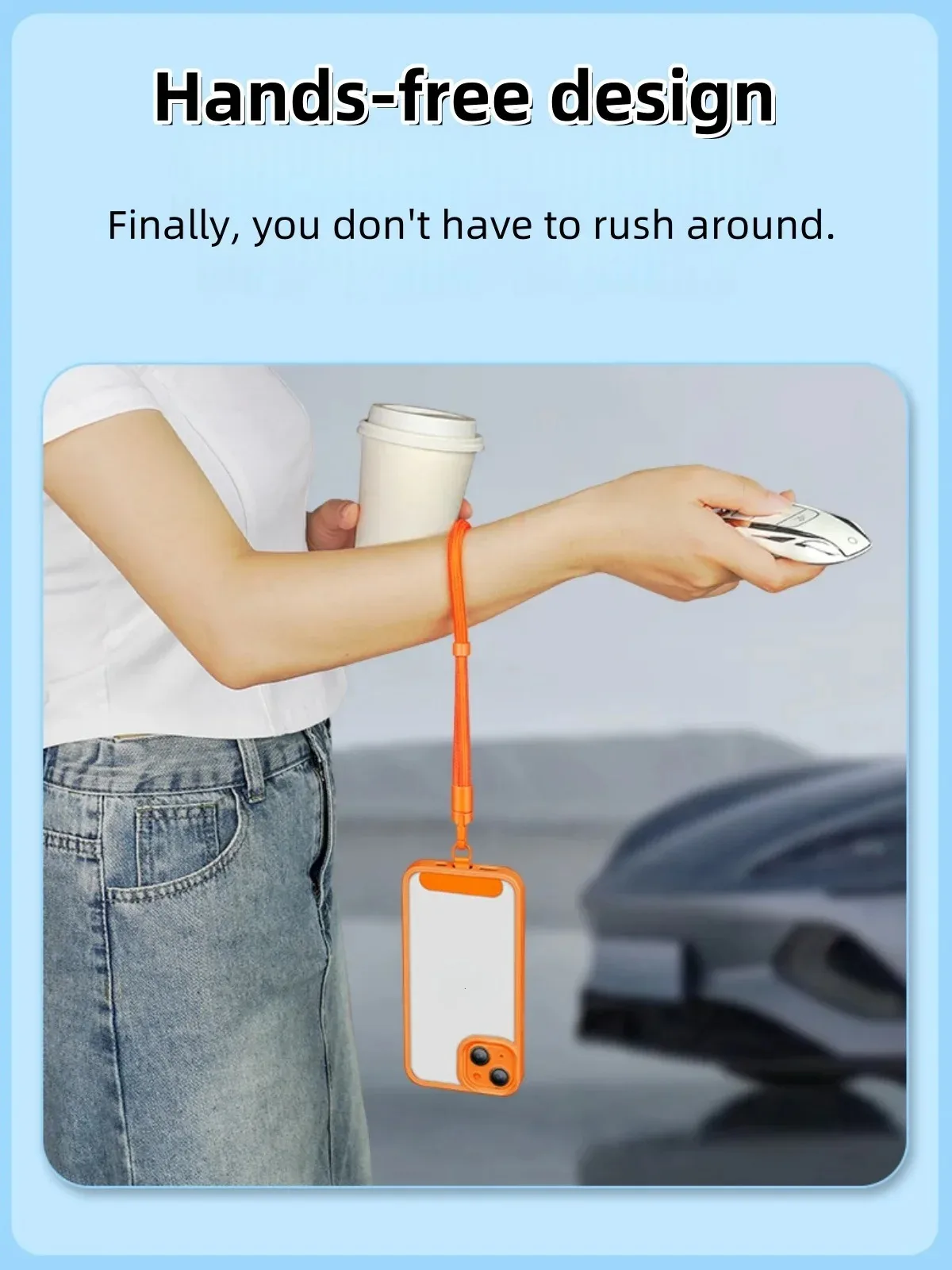 Universal Adjustable Mobile Phone Lanyard Short Wrist Strap with Self-locking Anti-drop Design Durable Polyester Phone Strap