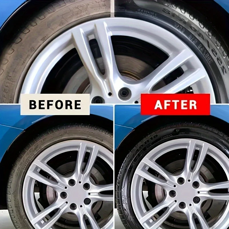 Car Tire Clear Restorer Polish Wax Back to Black Gloss Long-Lasting Coating Plastic Renovator Cleaning Tire Gloss Enhancer Kit