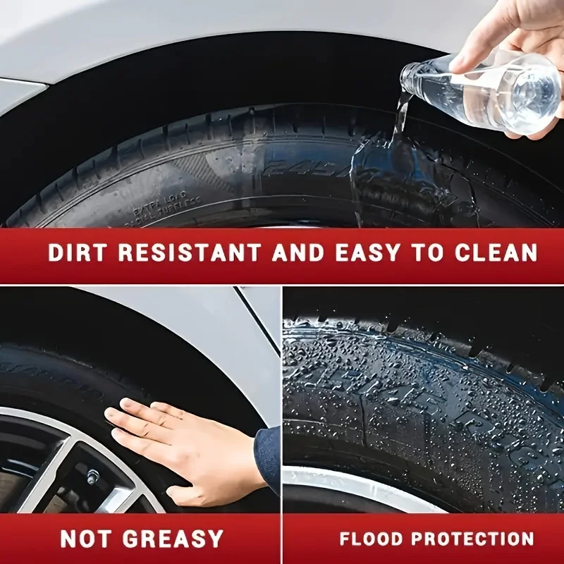 Car Tire Clear Restorer Polish Wax Back to Black Gloss Long-Lasting Coating Plastic Renovator Cleaning Tire Gloss Enhancer Kit
