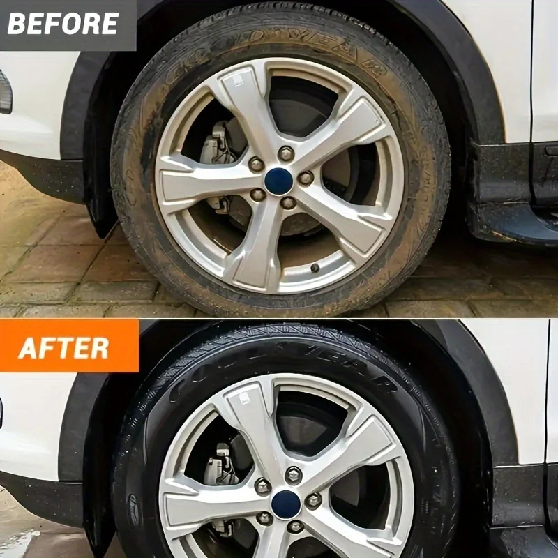 Car Tire Clear Restorer Polish Wax Back to Black Gloss Long-Lasting Coating Plastic Renovator Cleaning Tire Gloss Enhancer Kit