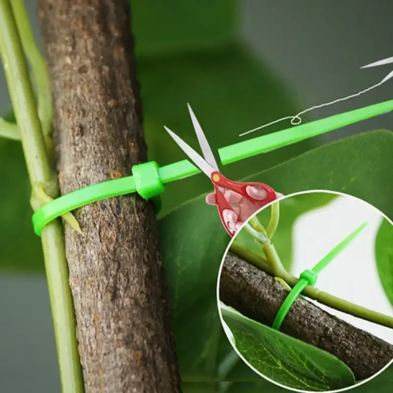 Reusable Garden Cable Ties Plant Vine Tree Shrubs Support Fastener Locking Nylon Adjustable Zipper Cables Ties Organizer Tools