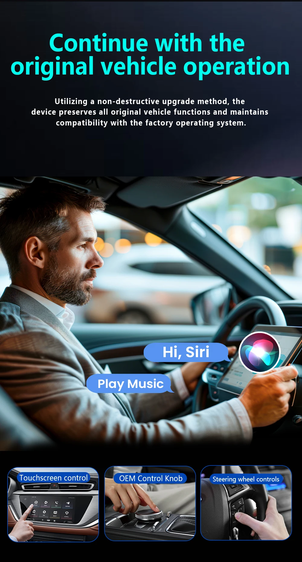 2026 Upgrade 4-in-1 Wired to Wireless CarPlay Android Auto Adapter with Screen Mirroring ios CarPlay/Android Auto/Mirroring