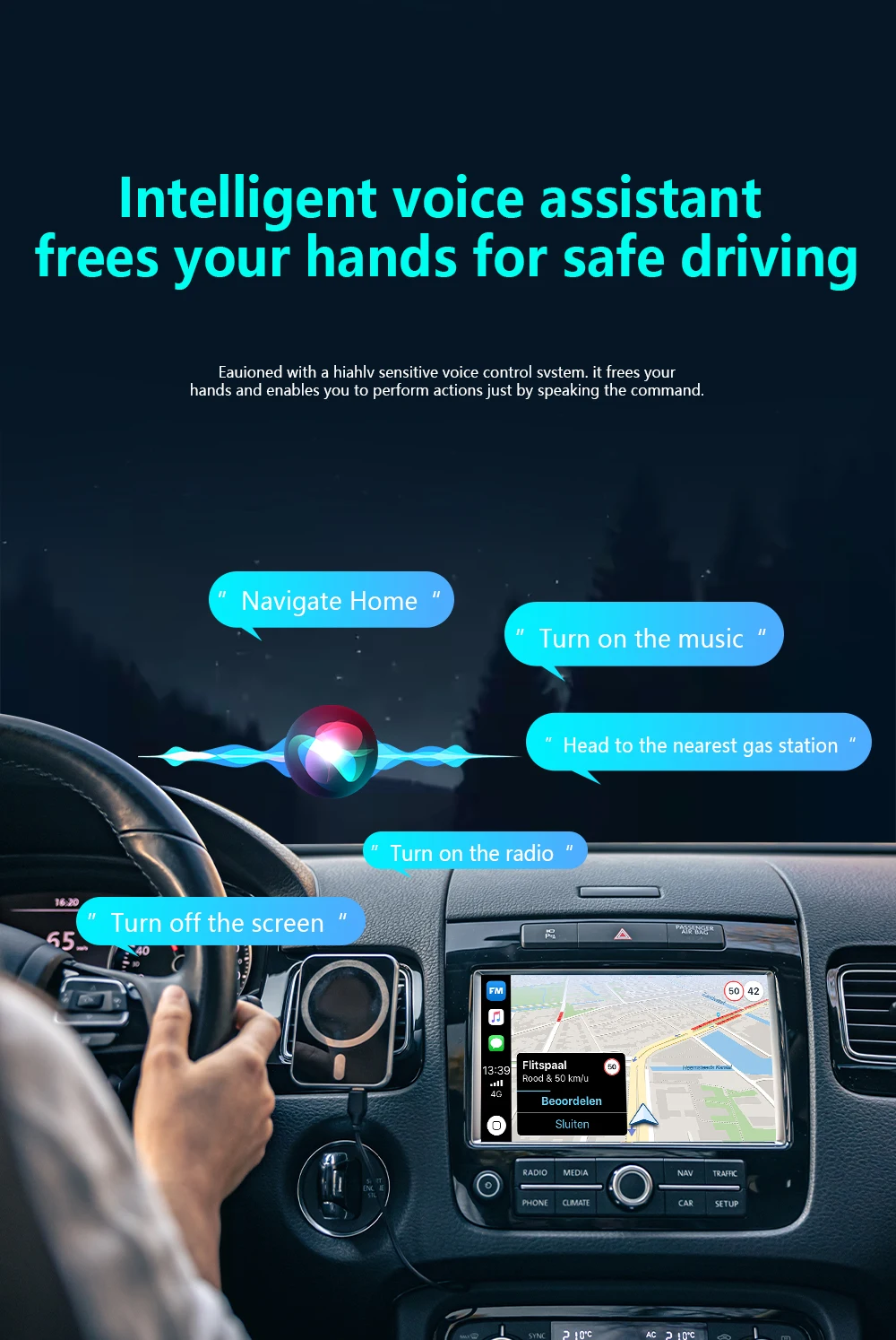 2026 Upgrade 4-in-1 Wired to Wireless CarPlay Android Auto Adapter with Screen Mirroring ios CarPlay/Android Auto/Mirroring