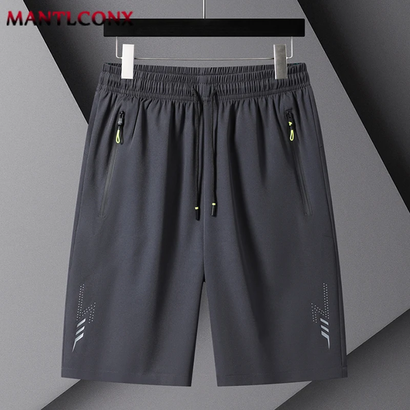 Summer Men's Shorts Cool Sportswear Running Sport Shorts Casual Bottoms Gym Fitness Training Jogging Short Pants Men Black Gray