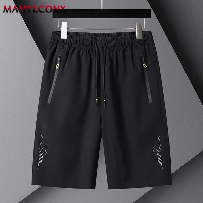 Summer Men's Shorts Cool Sportswear Running Sport Shorts Casual Bottoms Gym Fitness Training Jogging Short Pants Men Black Gray