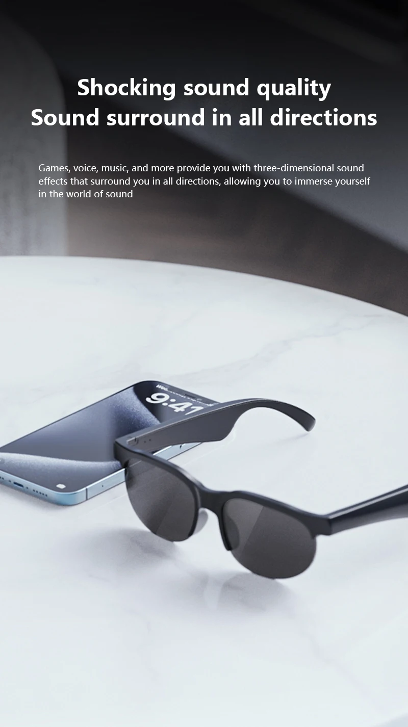 VIVO 2026 New Smart Glasses AI Translation Bluetooth Conversation Recording Listening To Music Smart Sunglasses for Men Women