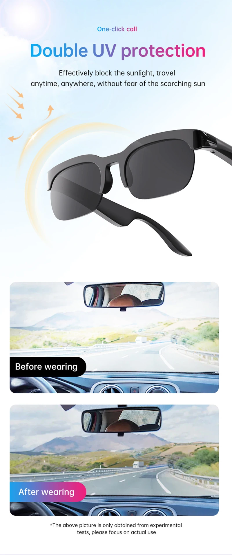 VIVO 2026 New Smart Glasses AI Translation Bluetooth Conversation Recording Listening To Music Smart Sunglasses for Men Women