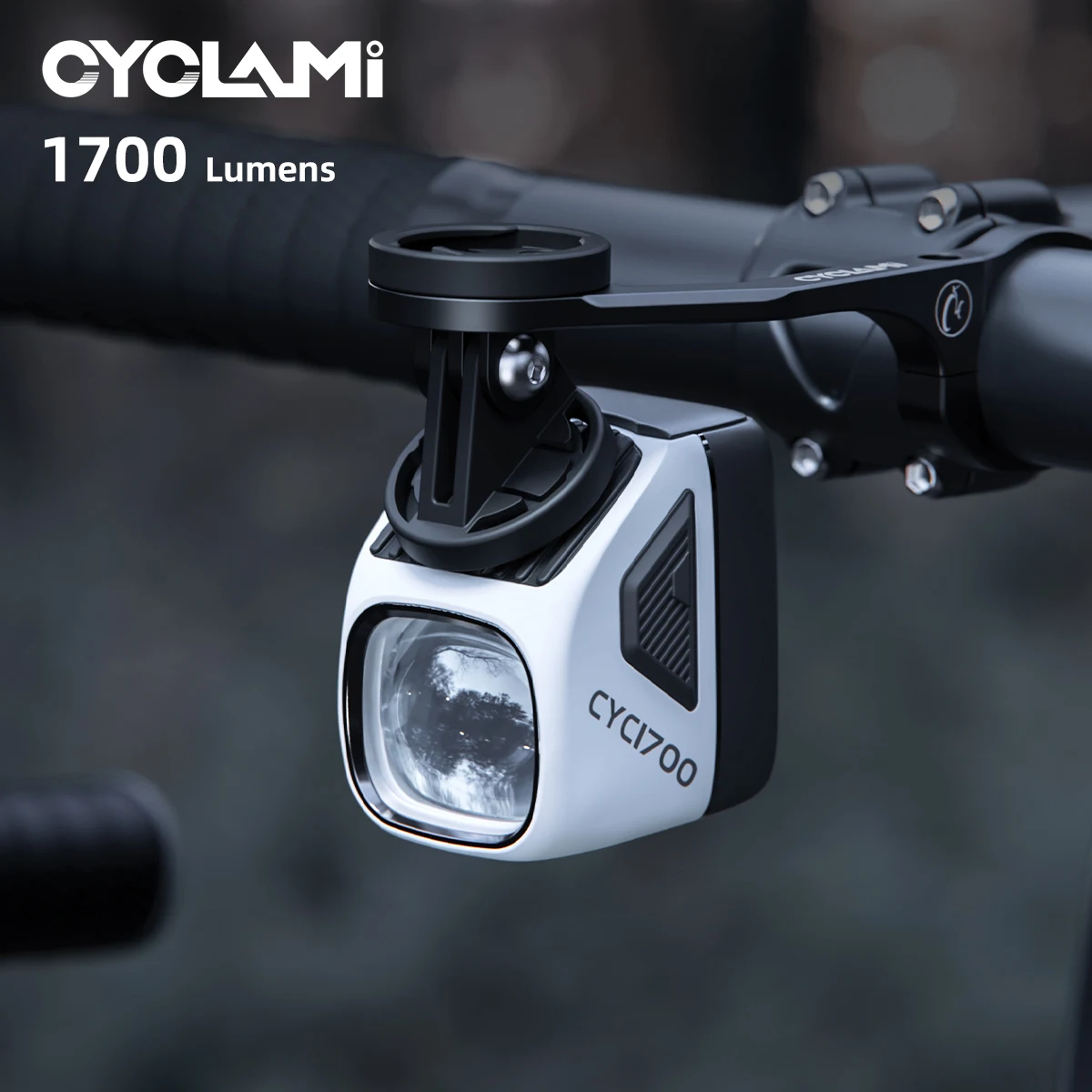 CYCLAMI CYC1700 Wireless Remote Hanging Bike Headlight High Brightness Cutoff Line Front Light 4000mAh 1700 Lumen Aluminum Alloy