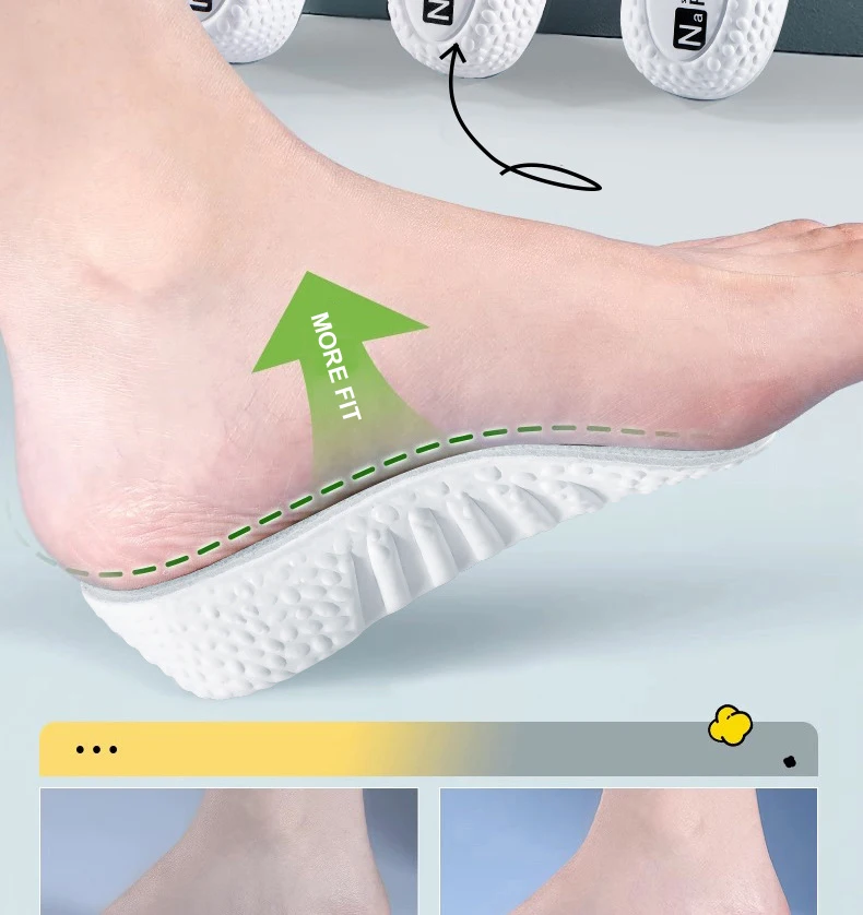 Height Increase Insoles Men Women Shoes Flat Feet Arch Support Orthopedic Insoles Sneakers Heel Lift Memory Foam Soft Shoe Pads