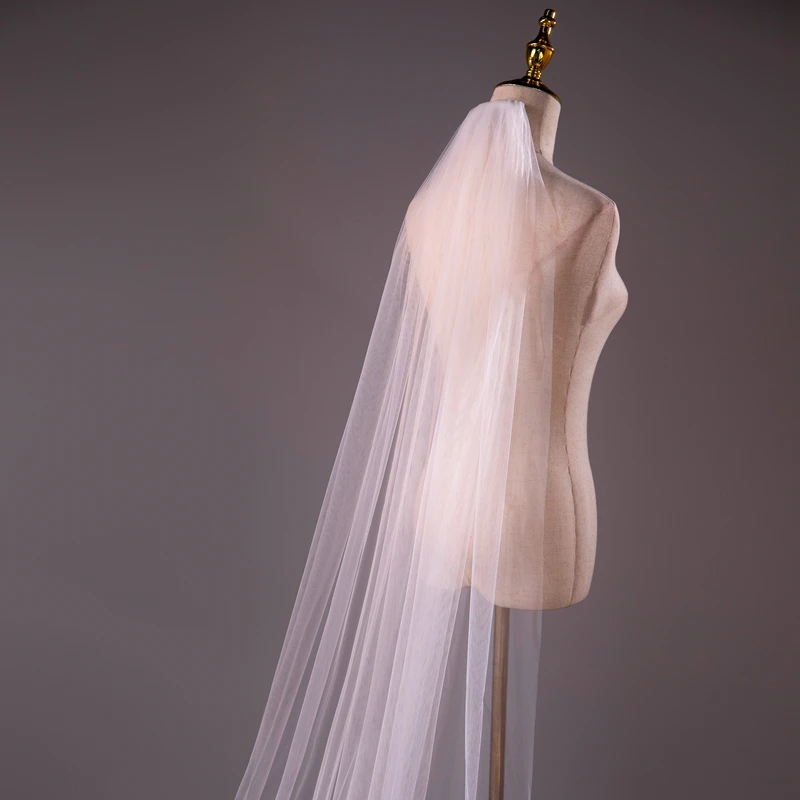 Two Layers Wedding Veil Bride Veil White 3 Meter 5 Meter Long Veu De Novia Brief Veil for Bride with Comb Church Veils