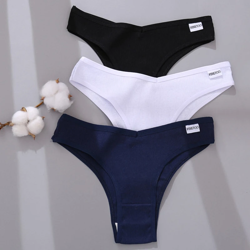 3Pcs/Set Cotton Women Briefs Sexy Low Rise Panties Female Seamless Underwear Breathable Underpants Girls M-XL Intimates Lingerie