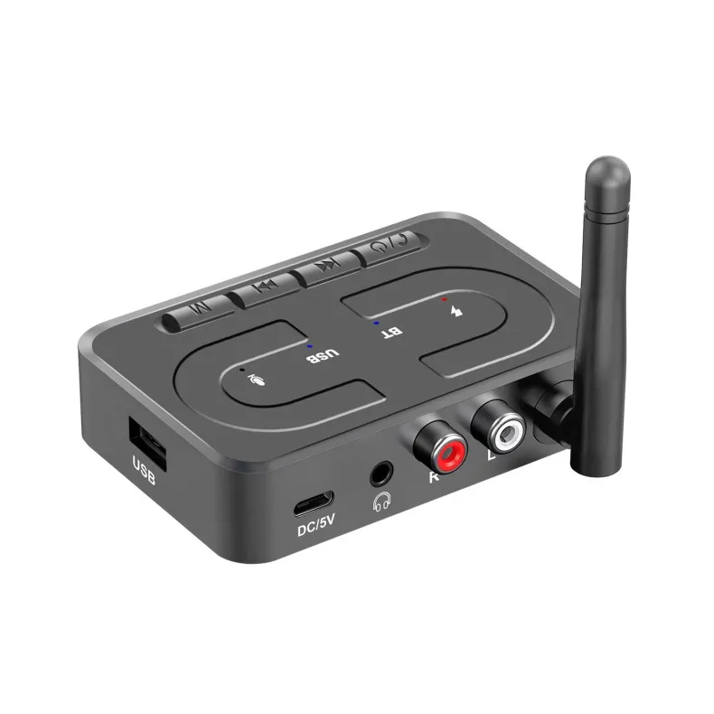 VAORLO Bluetooth 6.0 Audio Receiver 3.5mm AUX RCA With Mic HIFI Stereo Wireless Adapter Support USB U-Disk For Car Speaker Amp