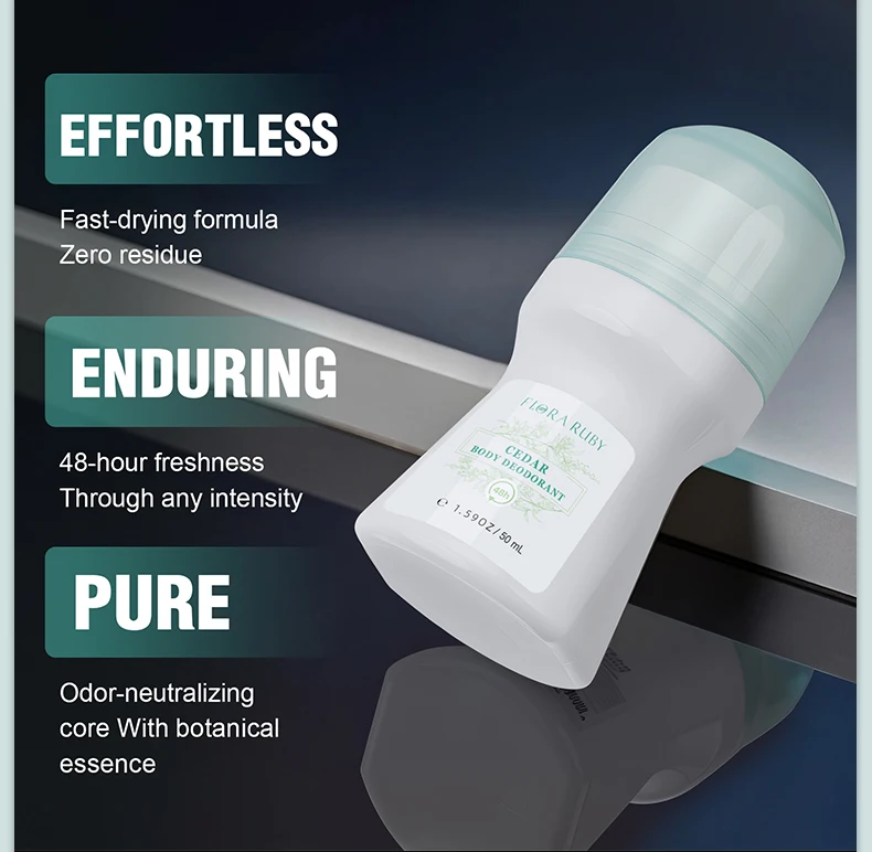 1 PC Flora Ruby Light Green Series Deodorant Roll On w omen's and men all-purpose Deodorant Roll Aluminum Free easy to carry a