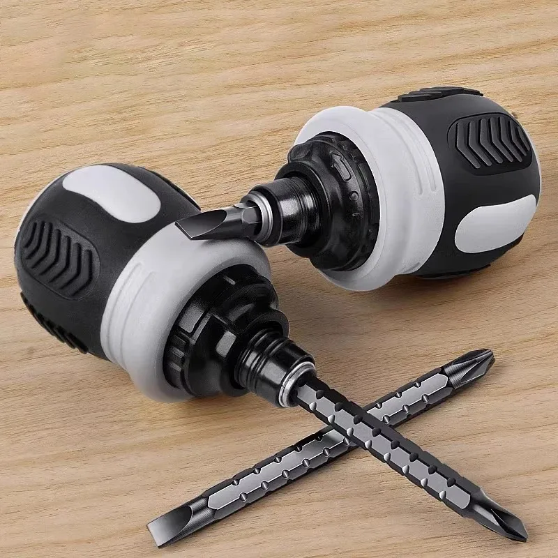 New Ratchet Screwdriver Set Dual-Purpose Short Shaped Radish Head Screwdriver High Hardness Labor-Saving Screwdriver DIY Tools