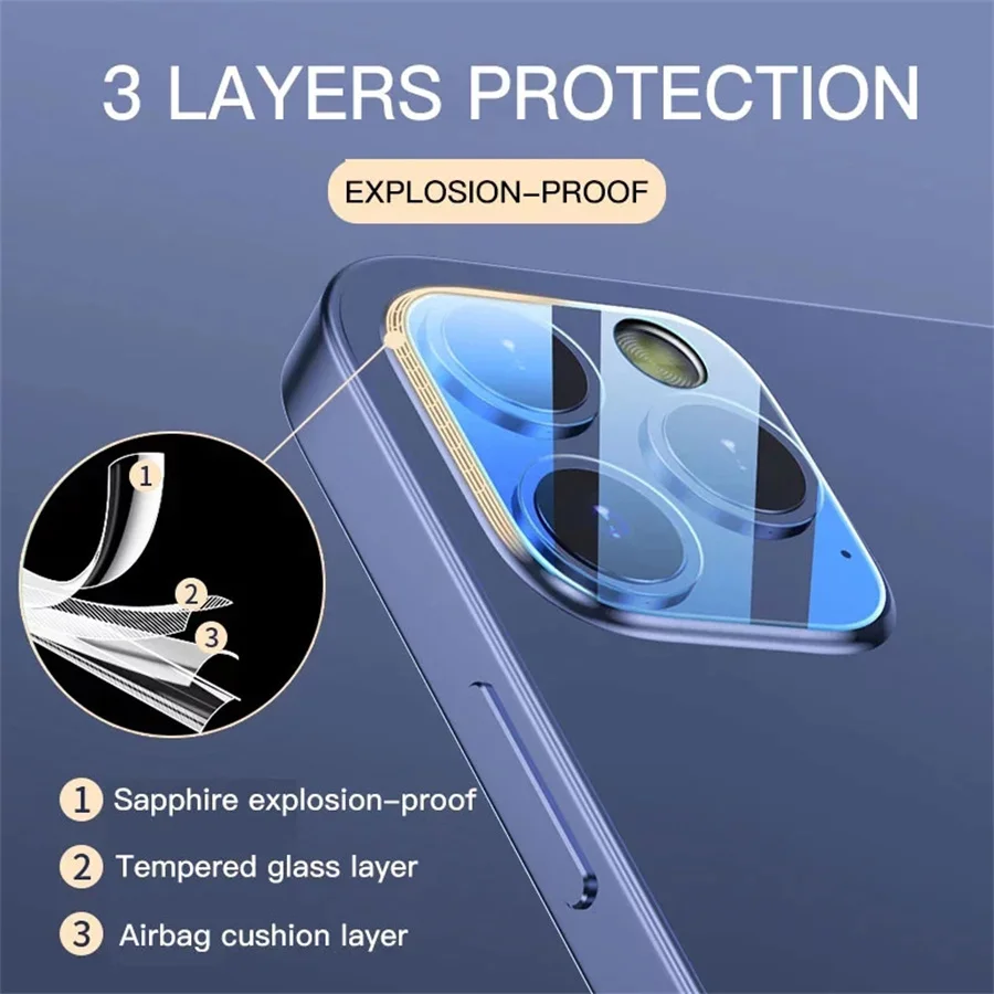 3PCS Camera Lens Glass For iPhone 17 Air 16 18 Pro Max 16 Plus 15 14 11 13 12 Mini HD Lens Protective Glass For iPhone 18 Ultra