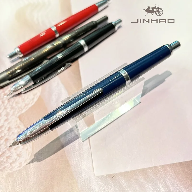 Jinhao 20 Press Retractable Fountain Pen EF/F Nib with Converter Resin Writing Gift Pen